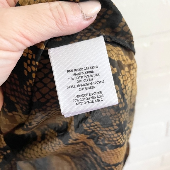 Anthropologie x Current/Elliott Tank The Bermuda Bronze Brown Snakeskin print 0 - Picture 5 of 10